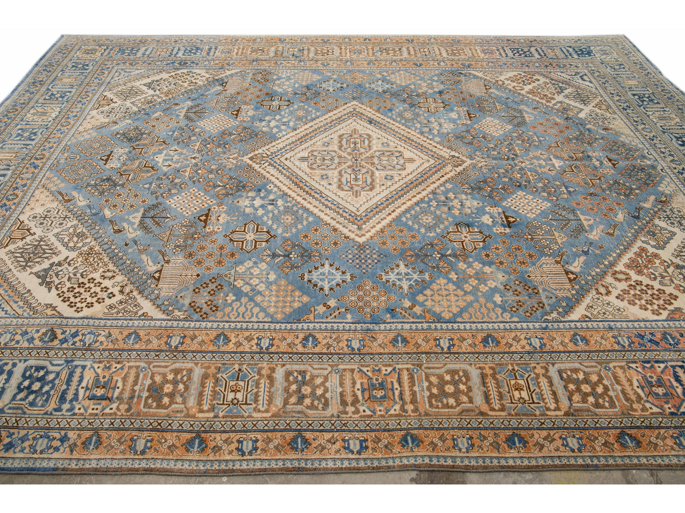 Antique Tabriz Wool Rug 9 X 12