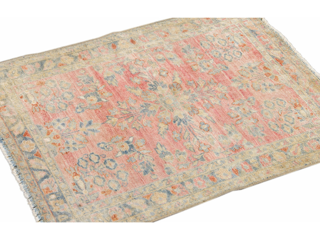 Antique Kashan Wool Rug 2 X 3