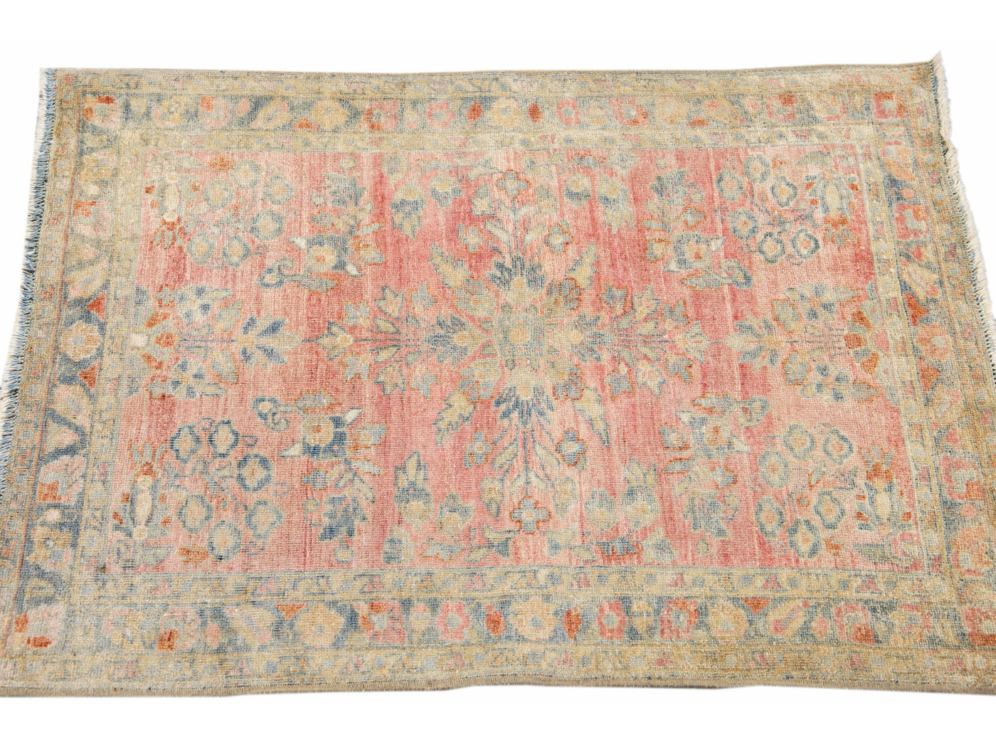 Antique Kashan Wool Rug 2 X 3