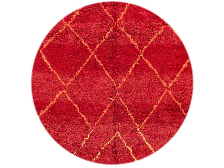 Vintage Red Tribal Moroccan Wool Rug, 6 x 9