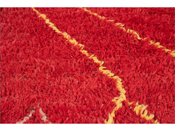 Vintage Red Tribal Moroccan Wool Rug, 6 x 9