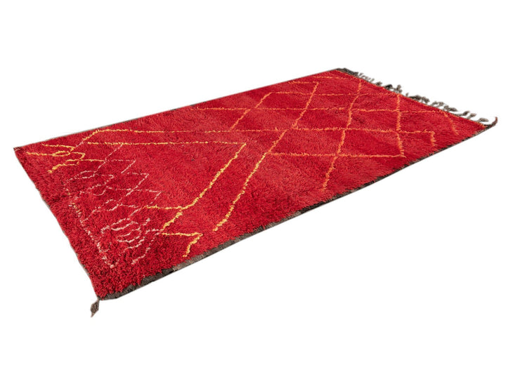 Vintage Red Tribal Moroccan Wool Rug, 6 x 9