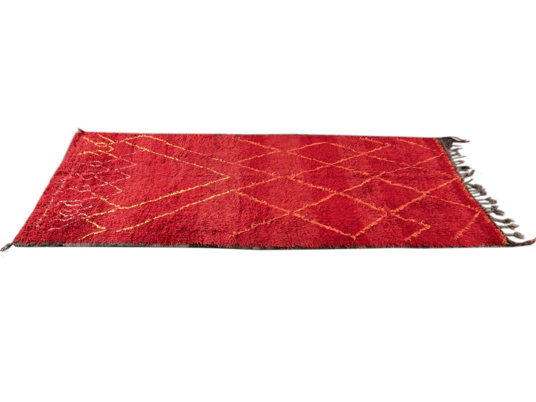 Vintage Red Tribal Moroccan Wool Rug, 6 x 9