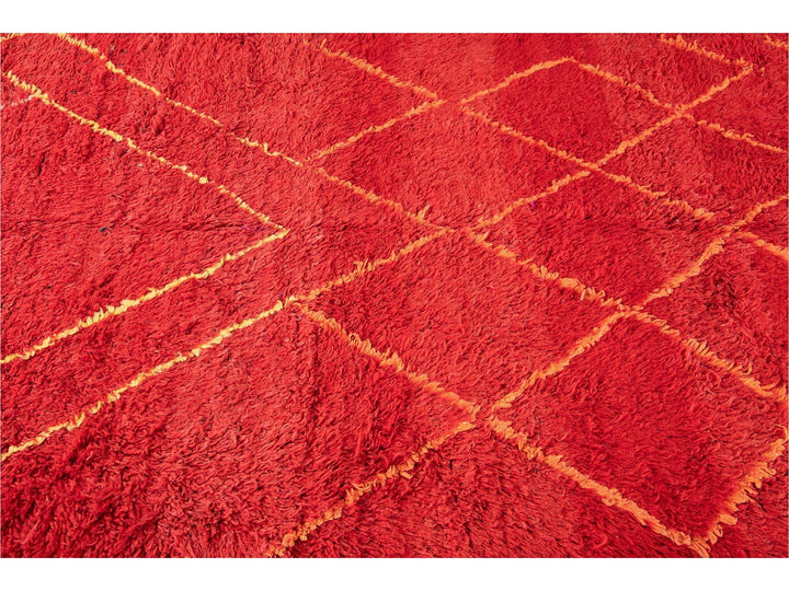 Vintage Red Tribal Moroccan Wool Rug, 6 x 9