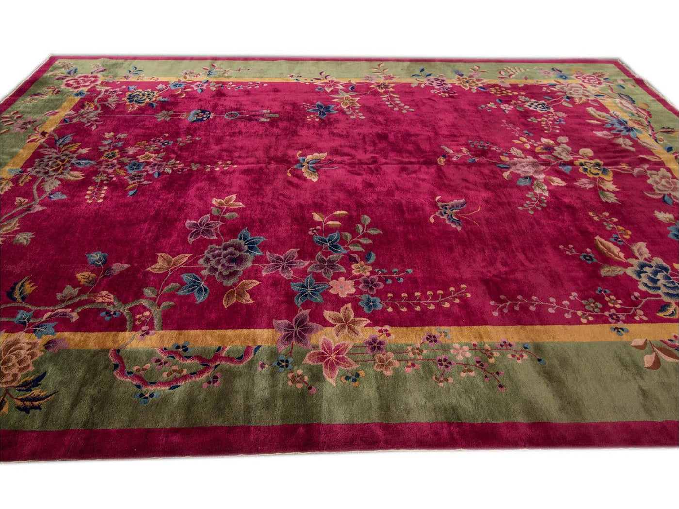 Antique Chinese Art Deco Wool Rug 10 X 13