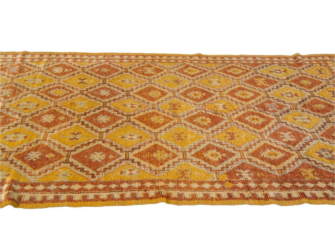 Vintage Moroccan Tribal Wool Rug 4 X 11
