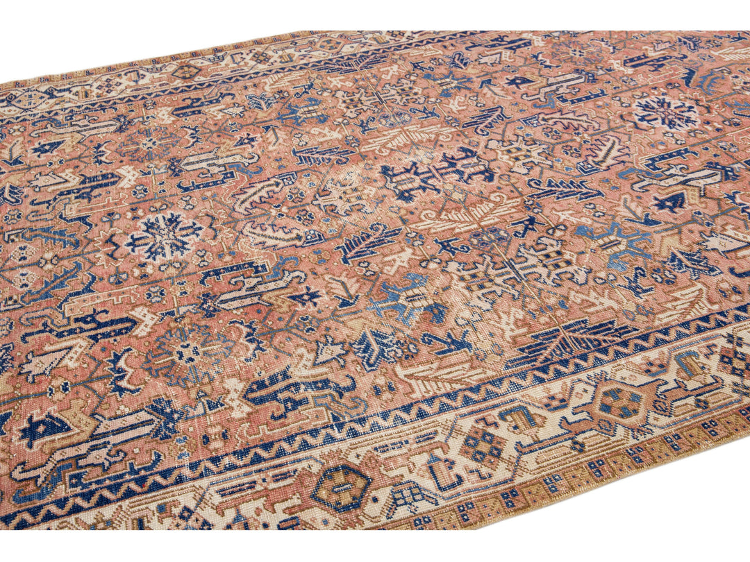 Antique Heriz Wool Rug 8 X 11