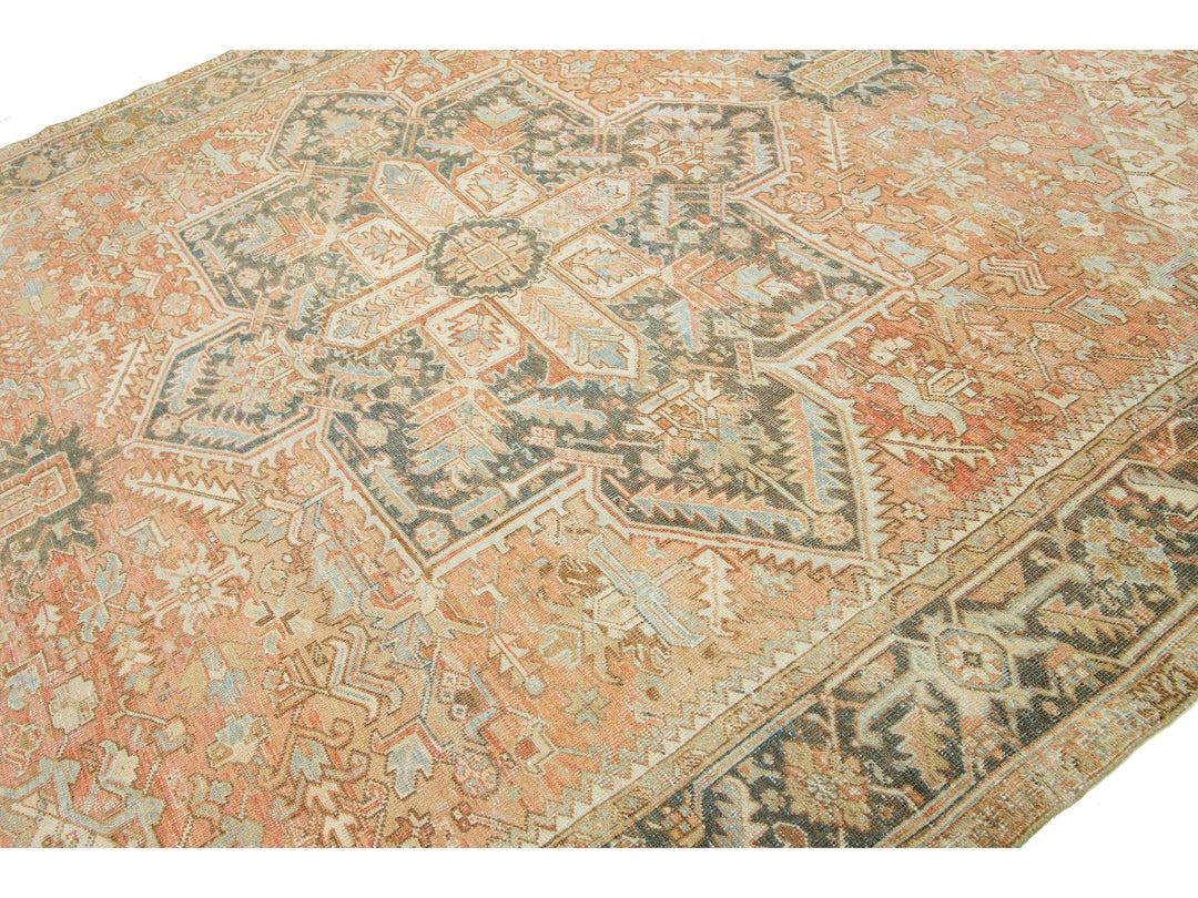 Antique Heriz Wool Rug 10 X 13