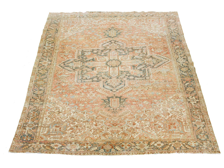 Antique Heriz Wool Rug 10 X 13
