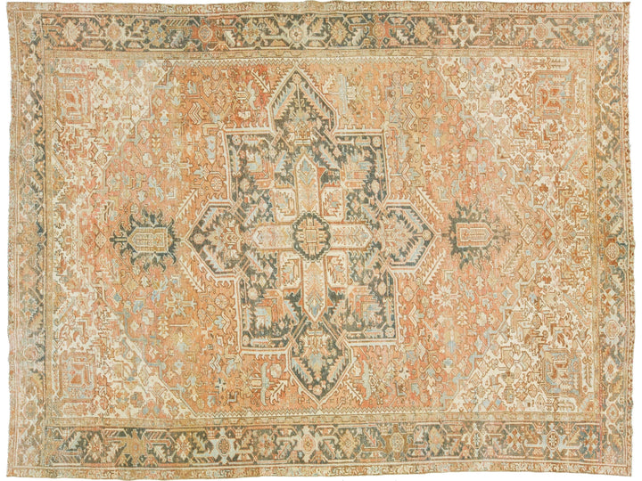 Antique Heriz Wool Rug 10 X 13