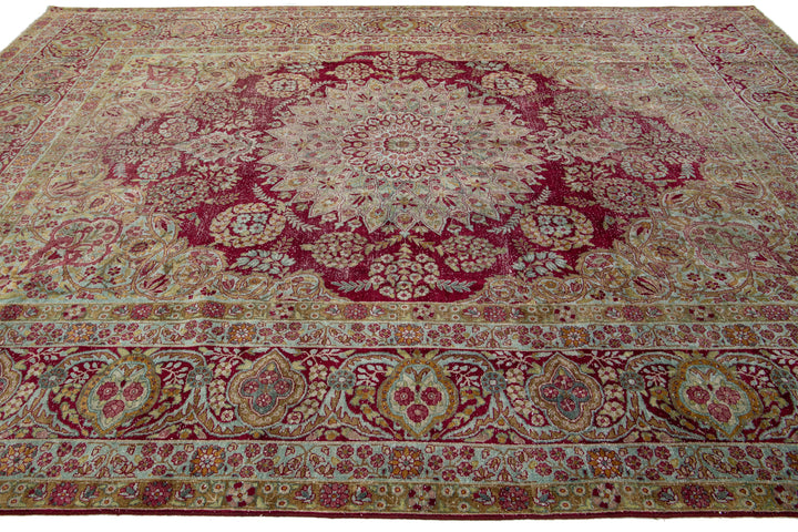 Antique Kerman Wool Rug 10 X 14