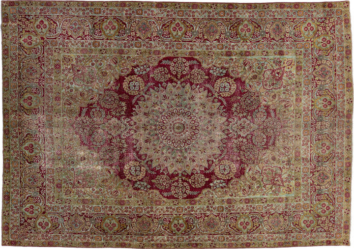 Antique Kerman Wool Rug 10 X 14