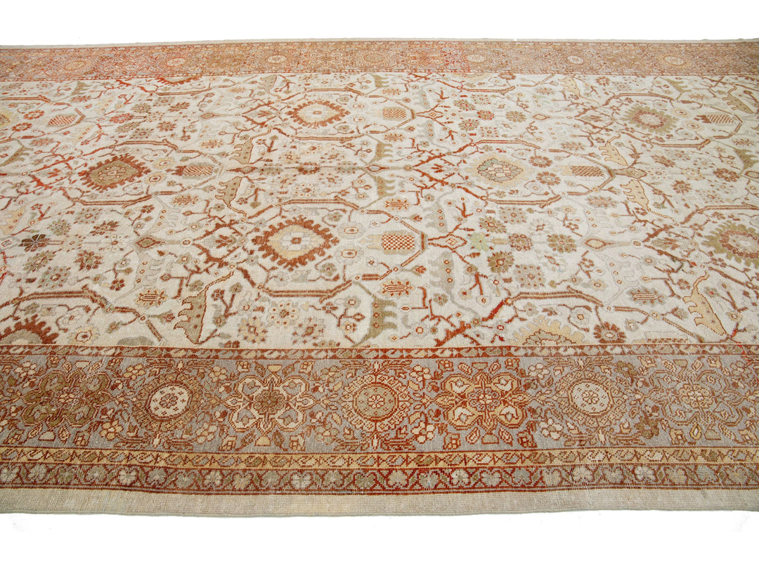 Antique Sultanabad Wool Rug 10 X 22