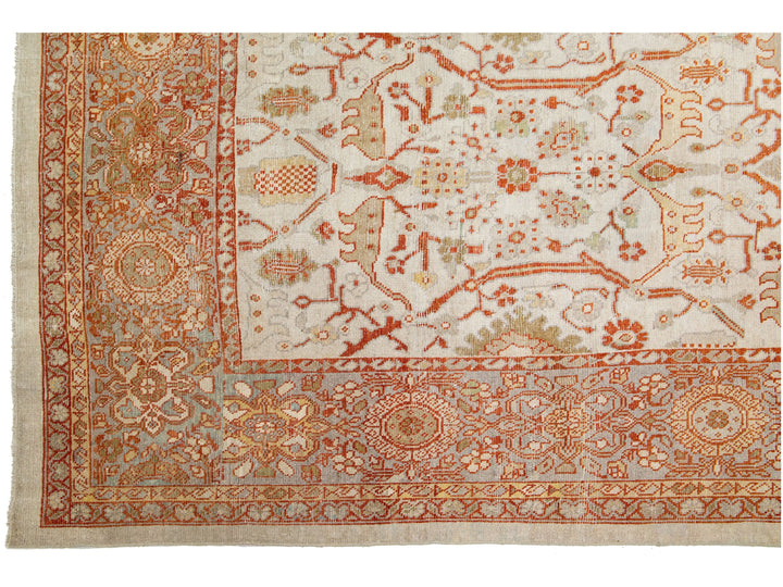 Antique Sultanabad Wool Rug 10 X 22