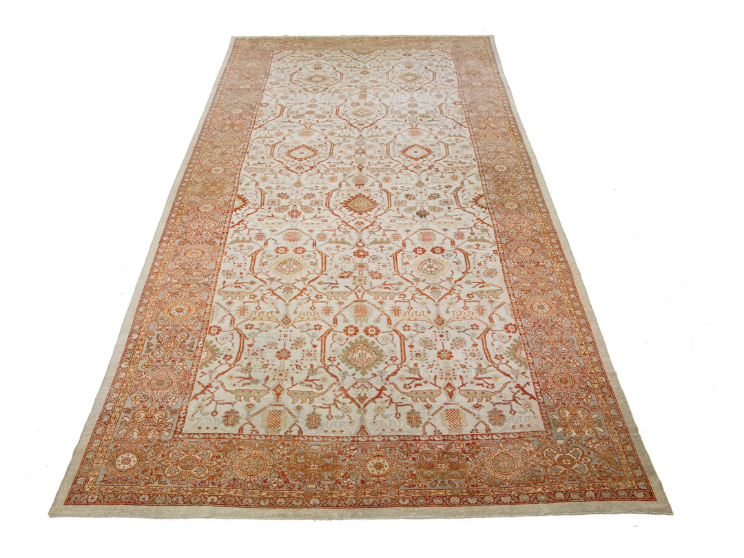 Antique Sultanabad Wool Rug 10 X 22