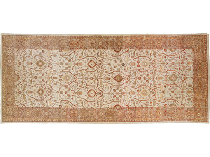 Antique Sultanabad Wool Rug 10 X 22