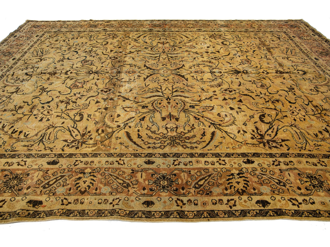 Antique Tabriz Wool Rug 10 X 15