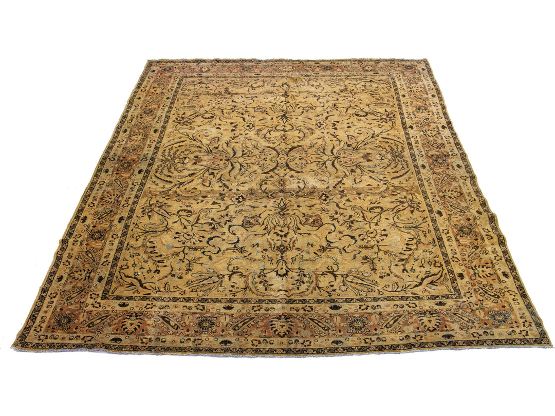 Antique Tabriz Wool Rug 10 X 15