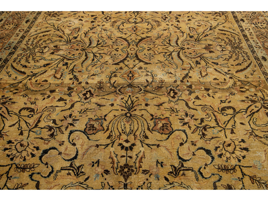 Antique Tabriz Wool Rug 10 X 15