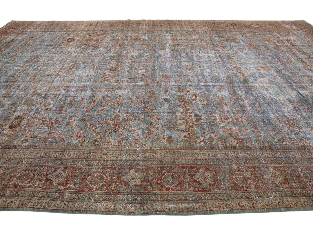 Antique Mahal Wool Rug 12 X 19
