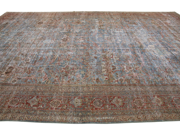 Antique Mahal Wool Rug 12 X 19