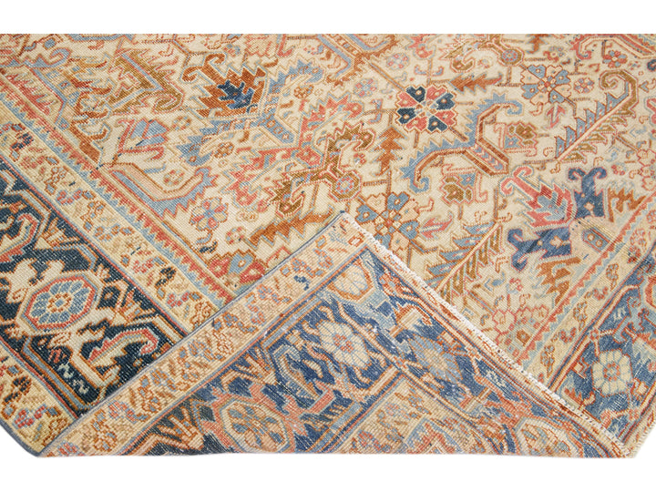 Antique Heriz Wool Rug 7 X 10