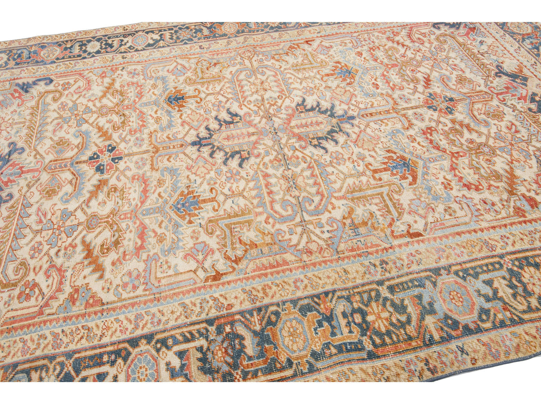 Antique Heriz Wool Rug 7 X 10