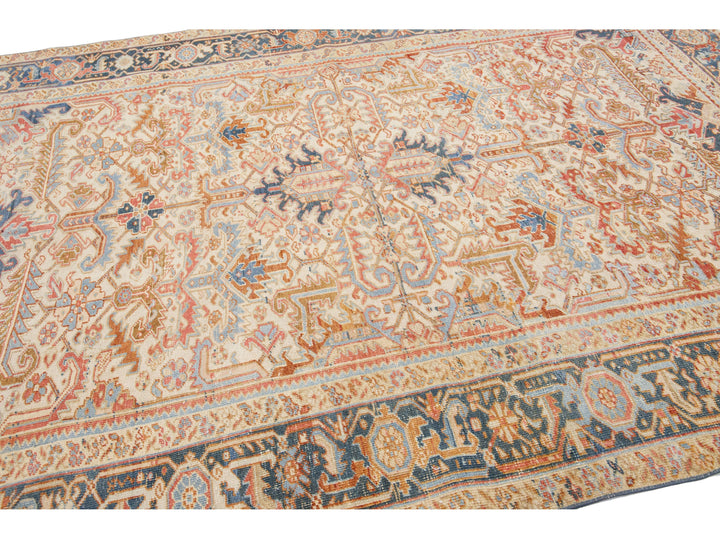 Antique Heriz Wool Rug 7 X 10