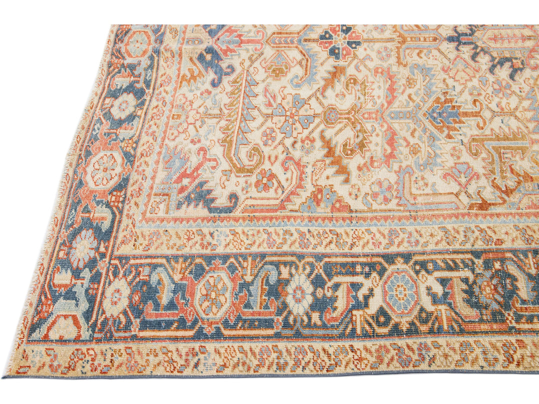 Antique Heriz Wool Rug 7 X 10