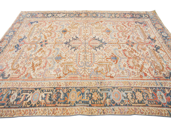 Antique Heriz Wool Rug 7 X 10