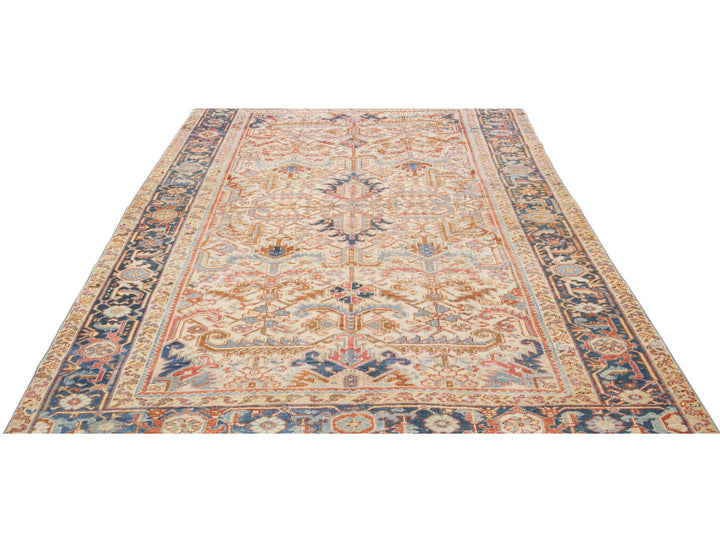 Antique Heriz Wool Rug 7 X 10