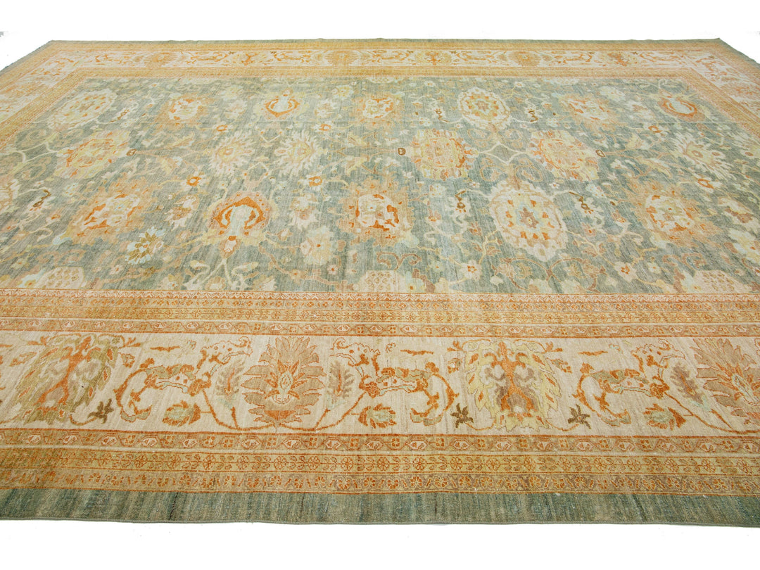 Antique Sultanabad Wool Rug 10 X 14