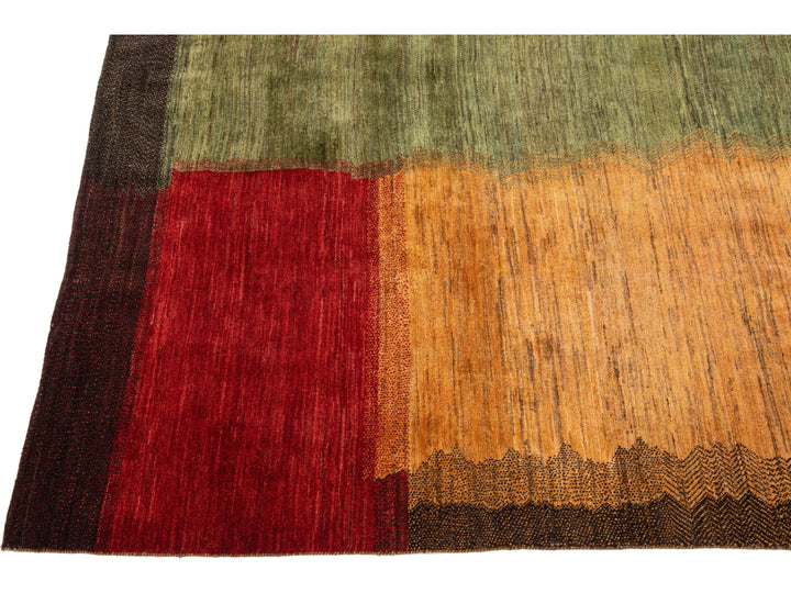 Modern Gabbeh Wool Rug 6 X 9