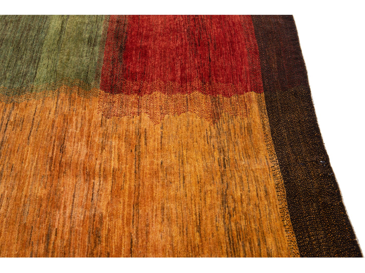 Modern Gabbeh Wool Rug 6 X 9
