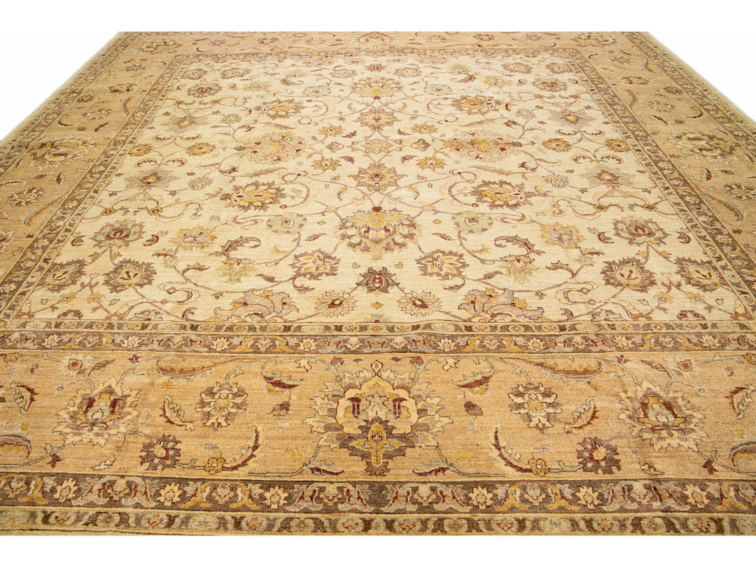 Modern Peshawar Wool Rug 14 X 15
