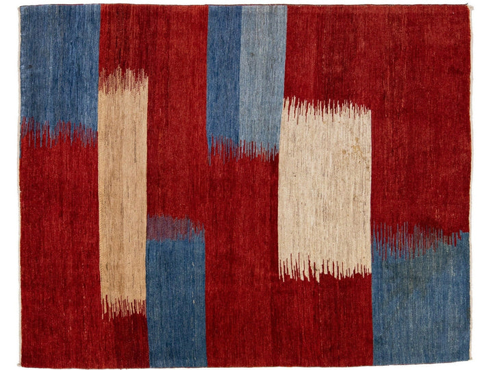 Modern Gabbeh Wool Rug 5 X 6