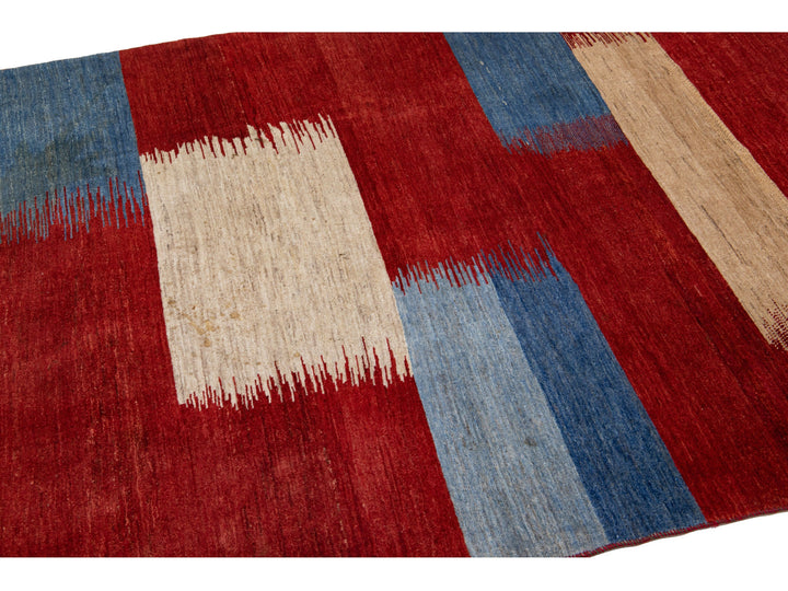 Modern Gabbeh Wool Rug 5 X 6