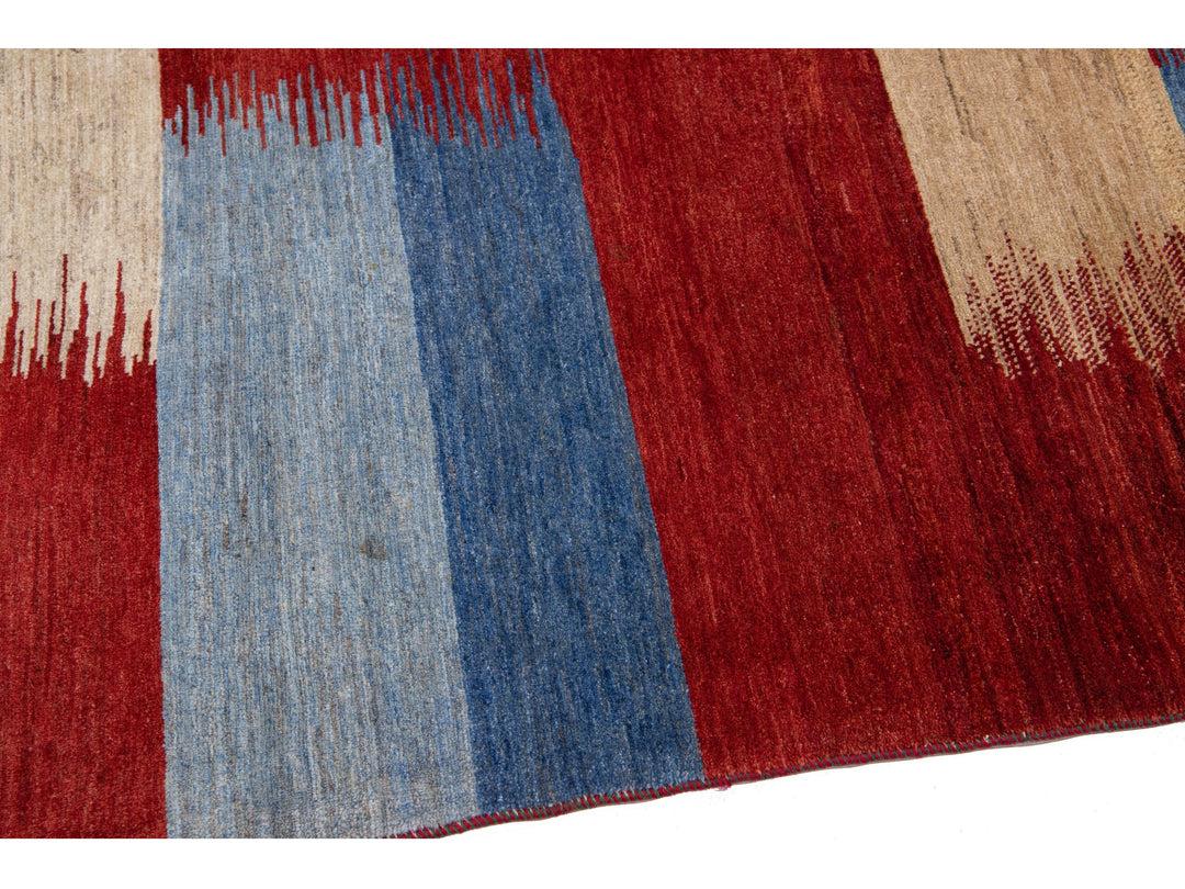 Modern Gabbeh Wool Rug 5 X 6