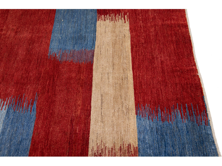 Modern Gabbeh Wool Rug 5 X 6