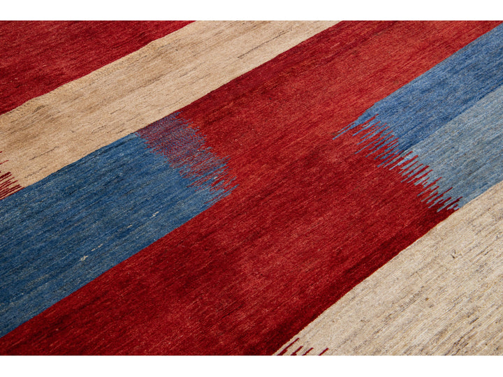 Modern Gabbeh Wool Rug 5 X 6