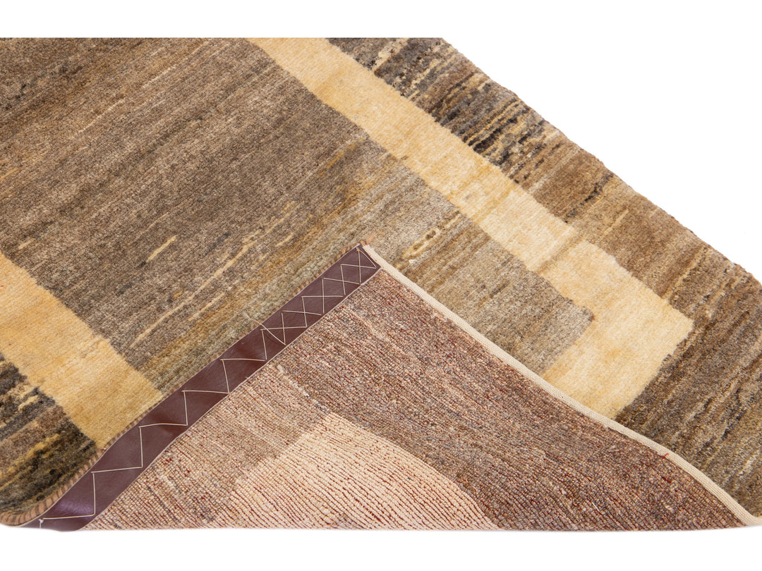 Modern Gabbeh Wool Runner 3 X 12