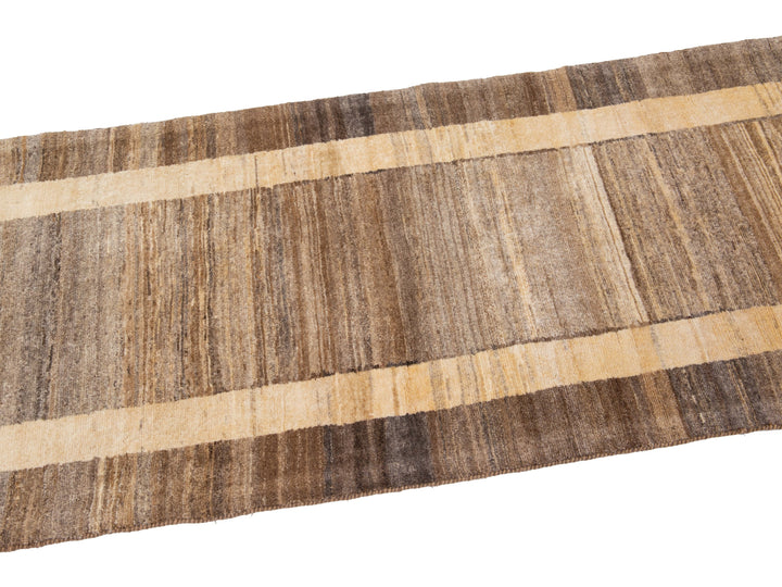 Modern Gabbeh Wool Runner 3 X 12