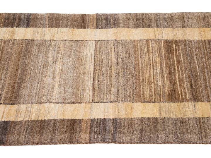 Modern Gabbeh Wool Runner 3 X 12