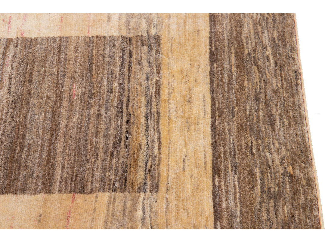 Modern Gabbeh Wool Runner 3 X 12