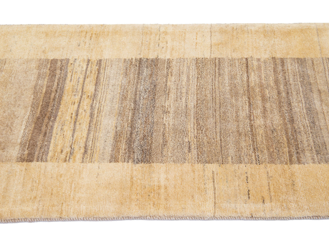 Modern Gabbeh Wool Runner 3 X 19