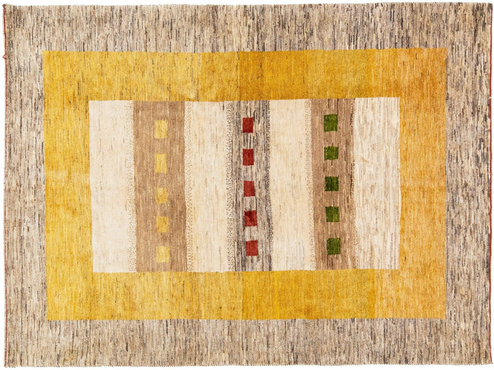 Modern Gabbeh Wool Rug 5 X 7