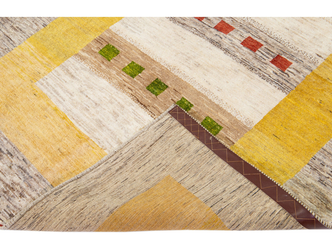Modern Gabbeh Wool Rug 5 X 7