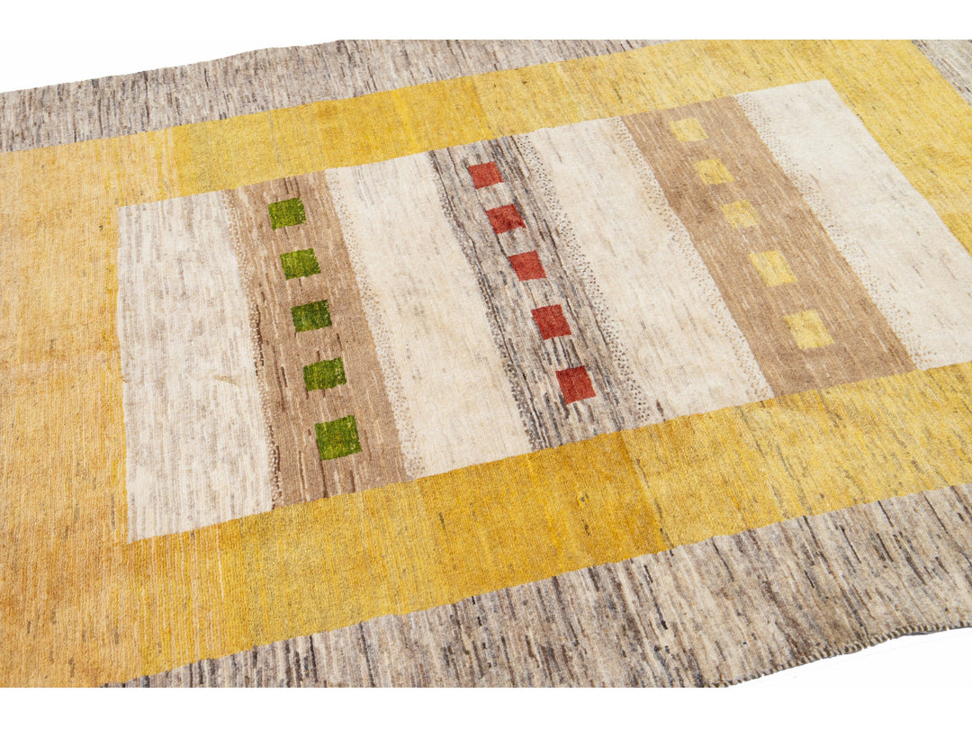 Modern Gabbeh Wool Rug 5 X 7