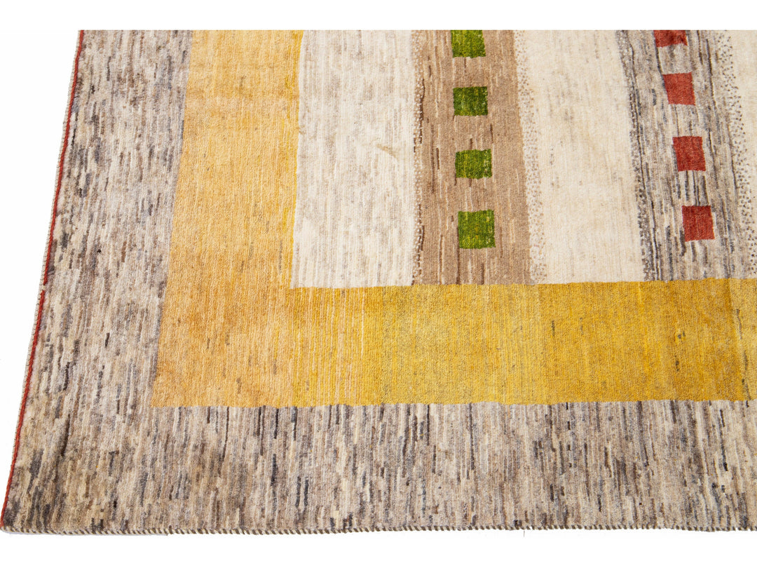 Modern Gabbeh Wool Rug 5 X 7