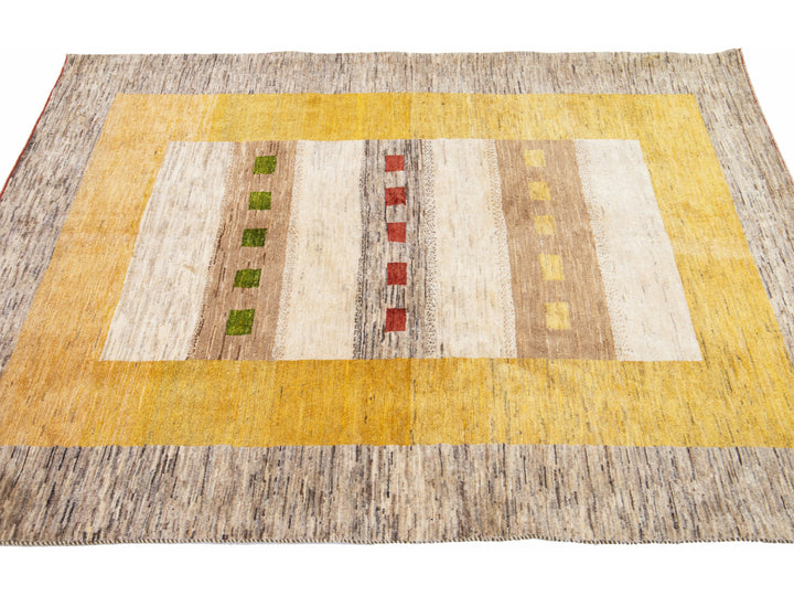 Modern Gabbeh Wool Rug 5 X 7